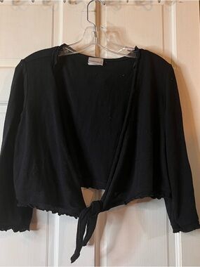 Fashion Bug Black Knit Tie-Front Cropped Cardigan